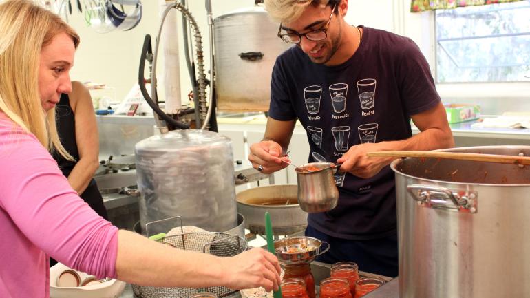 Visitors enjoy canning their own produce at Little Rock Cannery in Brooksville Visitors enjoy canning their own produce at Little Rock Cannery in Brooksville