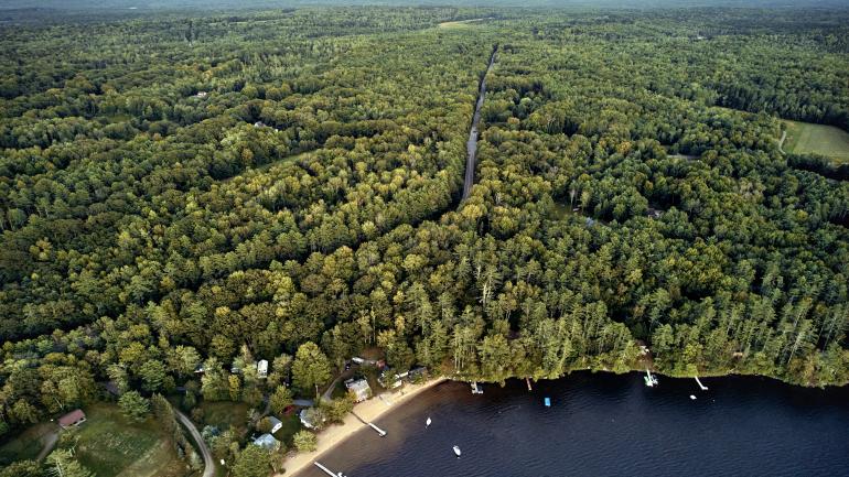Aerial view of Damariscotta, Maine Aerial view of Damariscotta, Maine