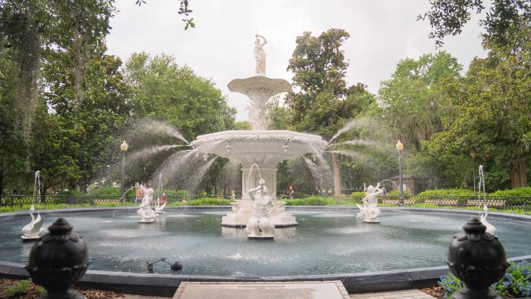 The intricately decorated Forsyth Park Fountain in Savannah The intricately decorated Forsyth Park Fountain in Savannah