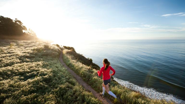 A beachside run in Santa Barbara, California A beachside run in Santa Barbara, California