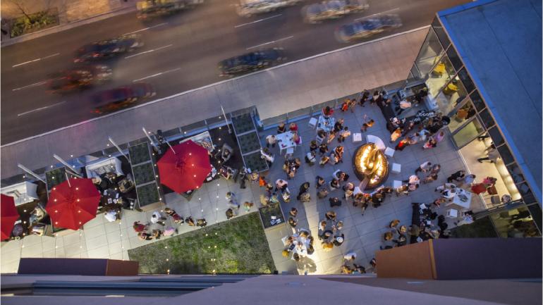 Al fresco dining at FIRE Restaurant & Lounge in Denver Al fresco dining at FIRE Restaurant & Lounge in Denver