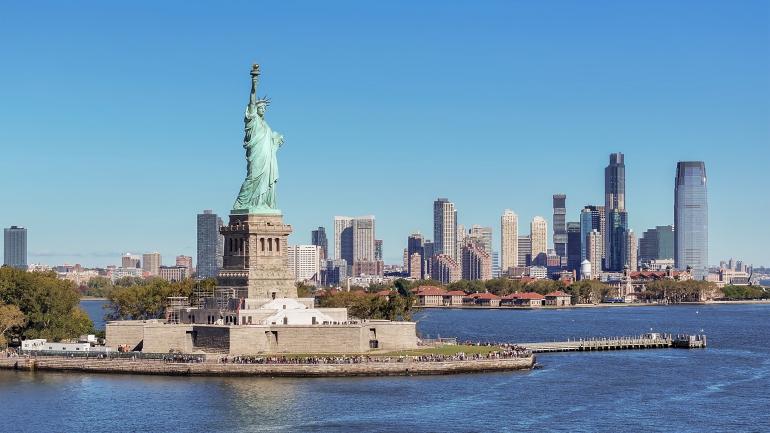 View of Liberty Island from New York Harbor View of Liberty Island from New York Harbor