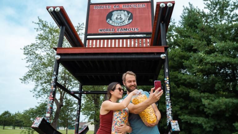 Snapping a selfie with the Route 66 Rocker in Cuba Snapping a selfie with the Route 66 Rocker in Cuba