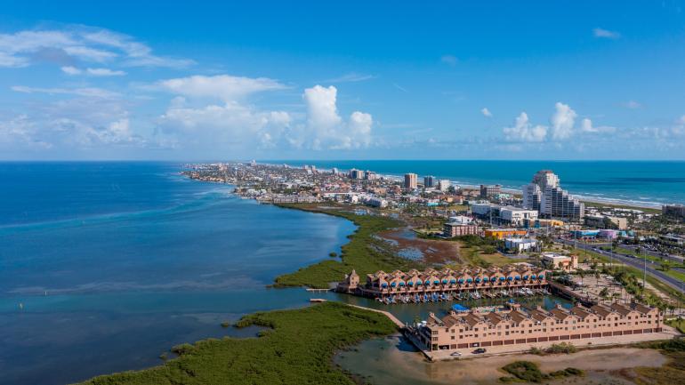 Sunny skies over South Padre Island, Texas Sunny skies over South Padre Island, Texas