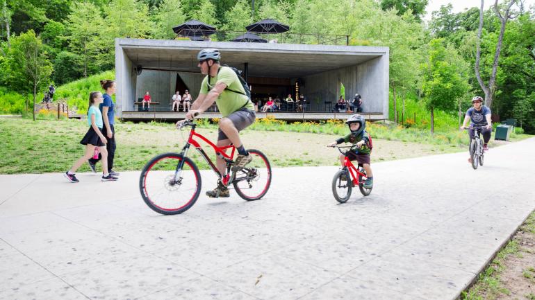 A family ride at Coler Mountain Bike Preserve A family ride at Coler Mountain Bike Preserve