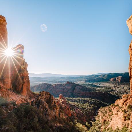 Sunlit canyon views in Arizona