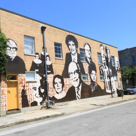 Civil rights mural street art in Memphis, Tennessee