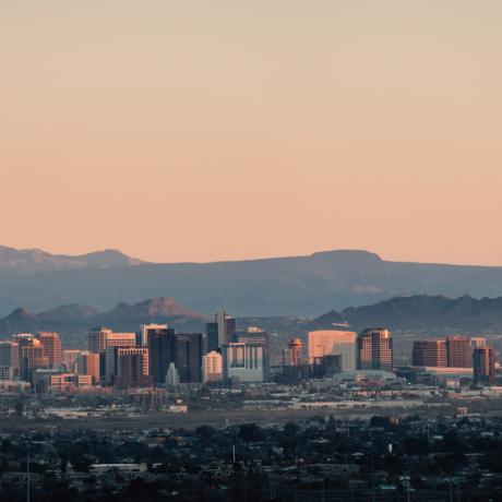 Sunrise over the Phoenix, Arizona skyline