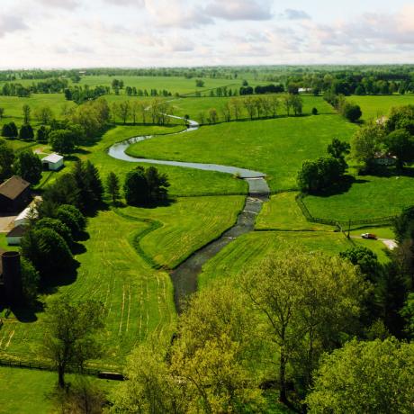 Rolling hills and creeks in Kentucky