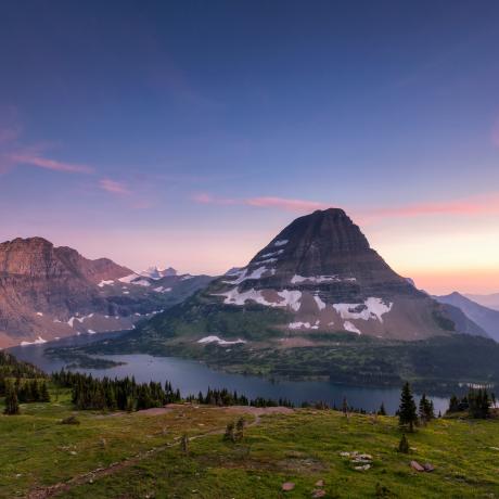 Sunrise over Glacier National Park in Montana