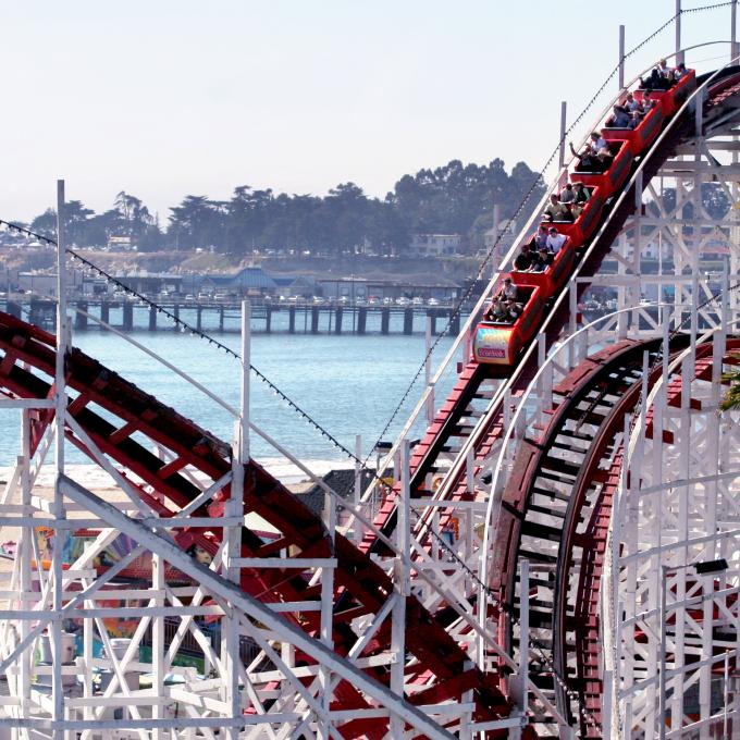 The Santa Cruz Beach Boardwalk is the USA's oldest amusement park. The Santa Cruz Beach Boardwalk is the USA's oldest amusement park.