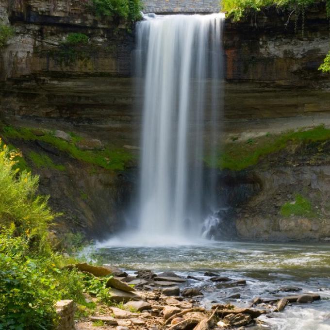 Minnehaha Falls is one of the attractions in Minnehaha Park in Minneapolis Minnehaha Falls is one of the attractions in Minnehaha Park in Minneapolis