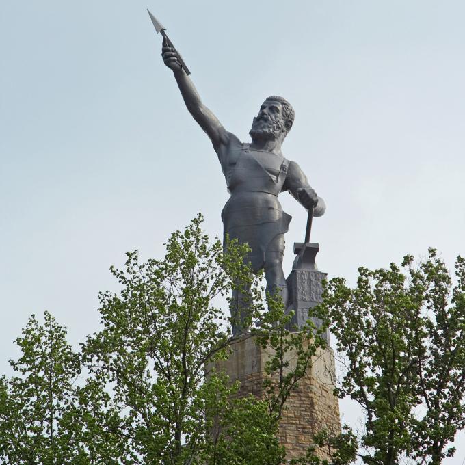 Vulcan, the mythical god of metalworking, is the largest cast iron statue in the world and won first place in the 1904 World’s Fair. Vulcan, the mythical god of metalworking, is the largest cast iron statue in the world and won first place in the 1904 World’s Fair.