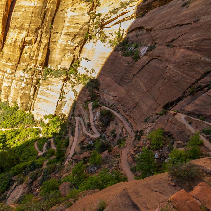 Angels Landing in Zion National Park is considered one of the world's most dangerous hikes because of its steep drop-offs and exposed edges. Angels Landing in Zion National Park is considered one of the world's most dangerous hikes because of its steep drop-offs and exposed edges.