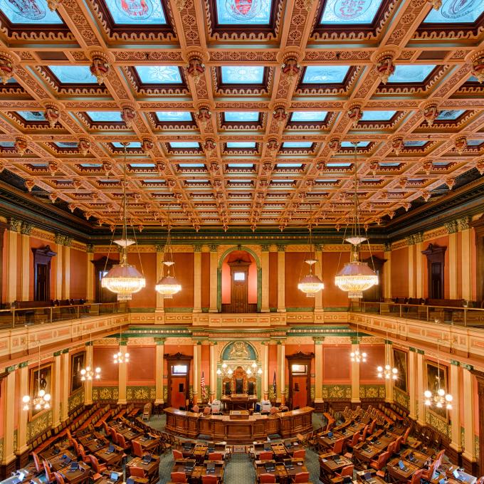 Heavy duty: The 20 chandeliers in the Capitol building weigh 400 kilograms each. Heavy duty: The 20 chandeliers in the Capitol building weigh 400 kilograms each.