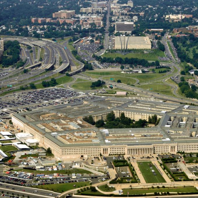 Aerial view of the Pentagon in Arlington, Virginia Aerial view of the Pentagon in Arlington, Virginia