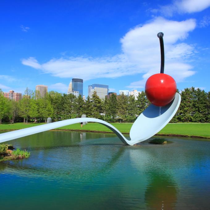 Claes Oldenburg and Coosje van Bruggen Spoonbridge and Cherry sculpture in Minneapolis Claes Oldenburg and Coosje van Bruggen Spoonbridge and Cherry sculpture in Minneapolis