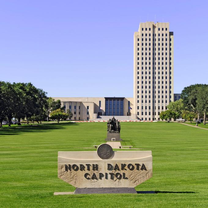 The asymmetrical capitol building in Bismarck The asymmetrical capitol building in Bismarck