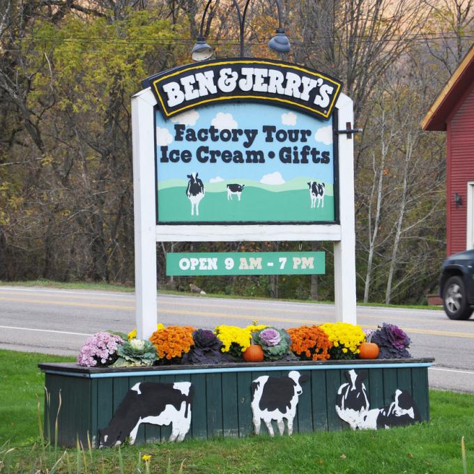 Signage at Ben & Jerry’s Ice Cream in Burlington Signage at Ben & Jerry’s Ice Cream in Burlington
