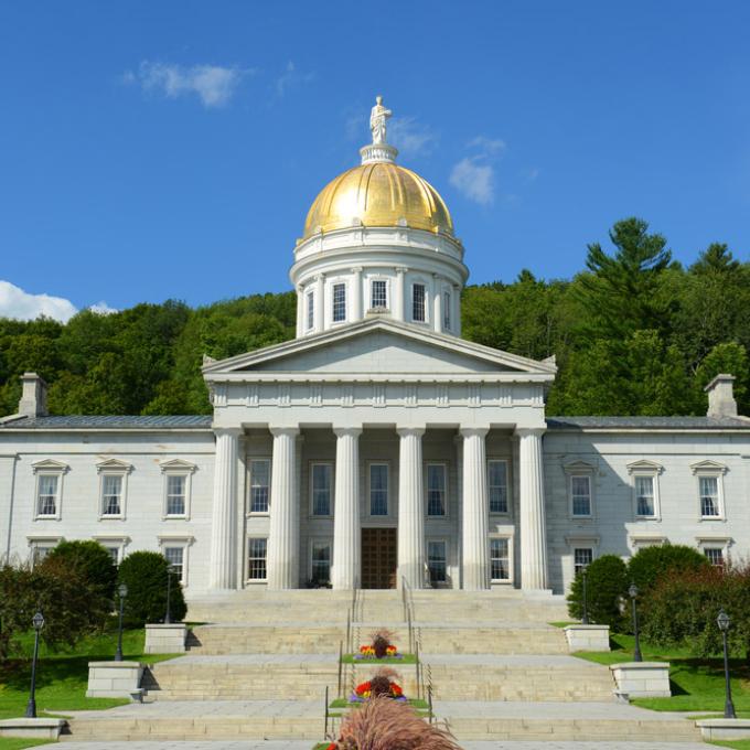 Gold dome of the Vermont state capitol building in Montpelier Gold dome of the Vermont state capitol building in Montpelier