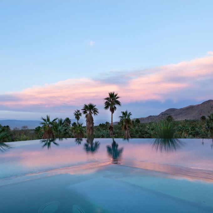 A Palm Springs infinity pool with a view A Palm Springs infinity pool with a view