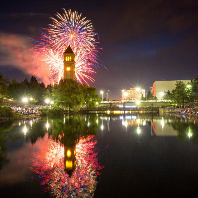 Fireworks over Spokane’s Riverfront Park Fireworks over Spokane’s Riverfront Park