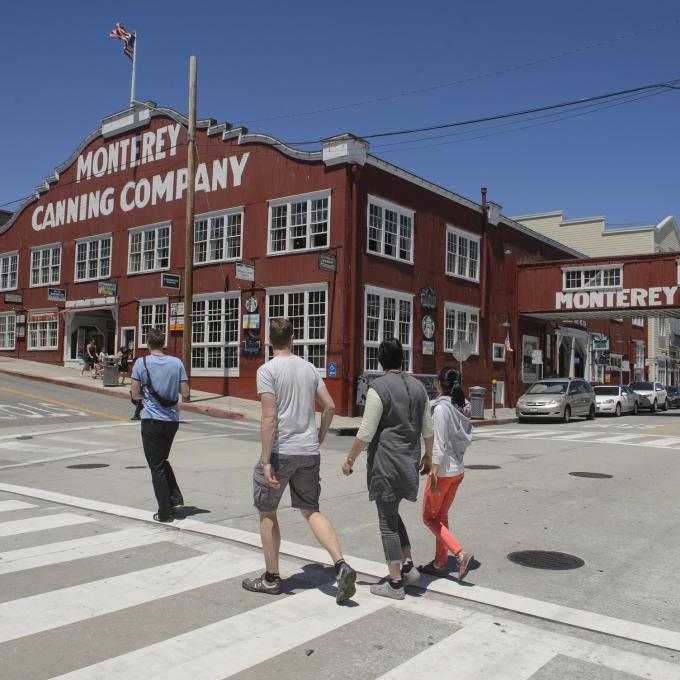 Walking along Monterey’s historic Cannery Row Walking along Monterey’s historic Cannery Row