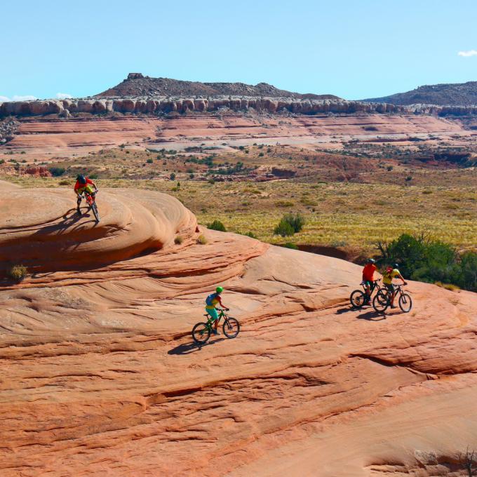 Cyclists take in incredible views from Slickrock Trail Cyclists take in incredible views from Slickrock Trail