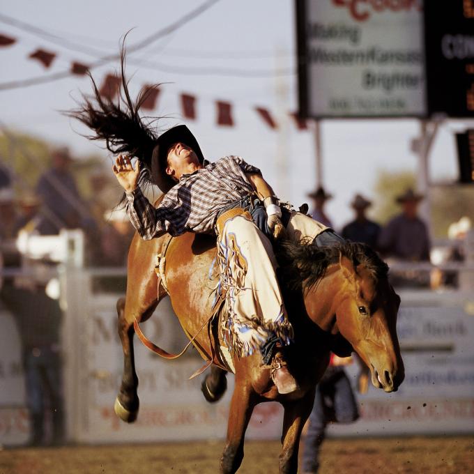 Competing at the Dodge City Roundup Rodeo in Kansas Competing at the Dodge City Roundup Rodeo in Kansas