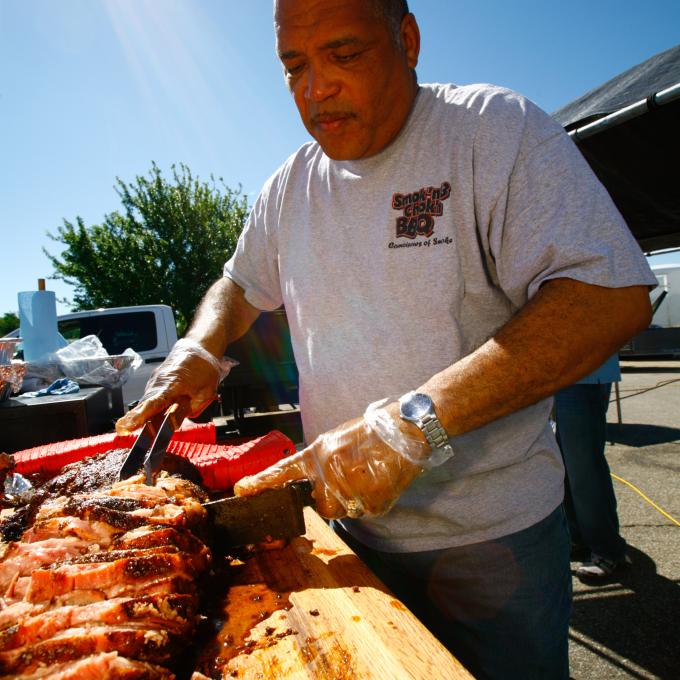 Competing at the Kansas Masters BBQ Championship in Wichita, Kansas Competing at the Kansas Masters BBQ Championship in Wichita, Kansas