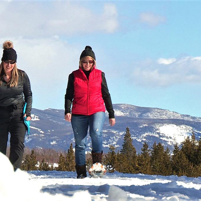 Snowshoeing, one way to get around West Yellowstone in the winter Snowshoeing, one way to get around West Yellowstone in the winter