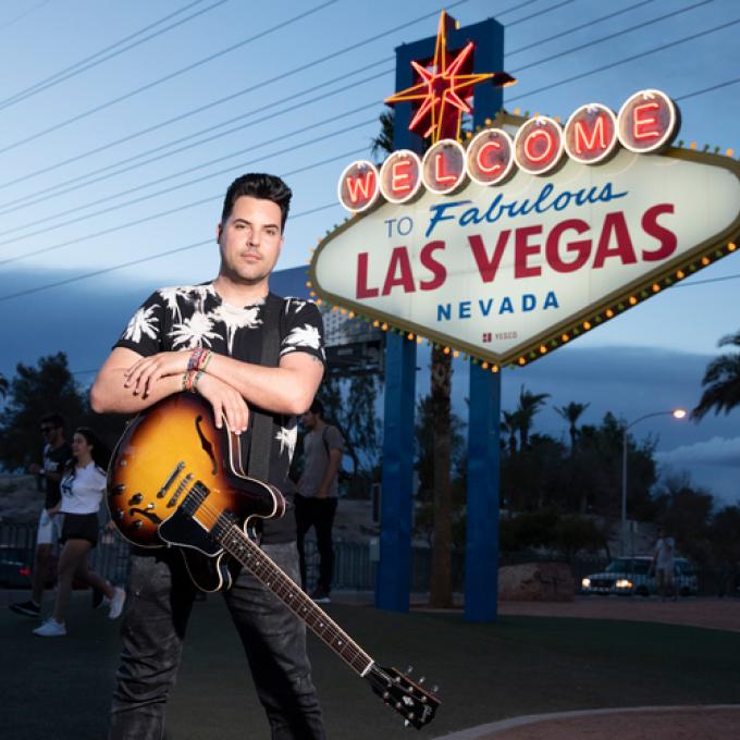 Frankie Moreno in front of Las Vegas sign Frankie Moreno in front of Las Vegas sign