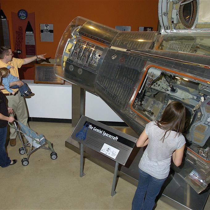 Checking out space artifacts at the Armstrong Air & Space Museum in Wapakoneta, Ohio Checking out space artifacts at the Armstrong Air & Space Museum in Wapakoneta, Ohio