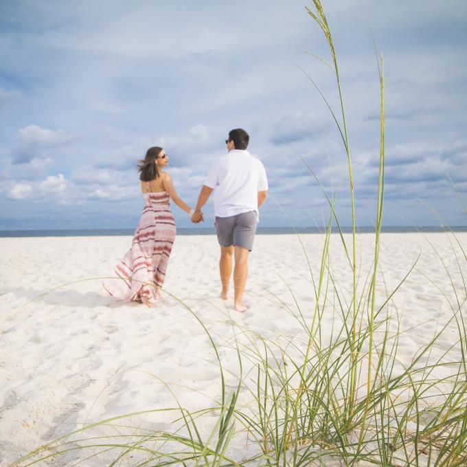 Strolling in the white sand of Gulf Shores and Orange Beach, Alabama Strolling in the white sand of Gulf Shores and Orange Beach, Alabama