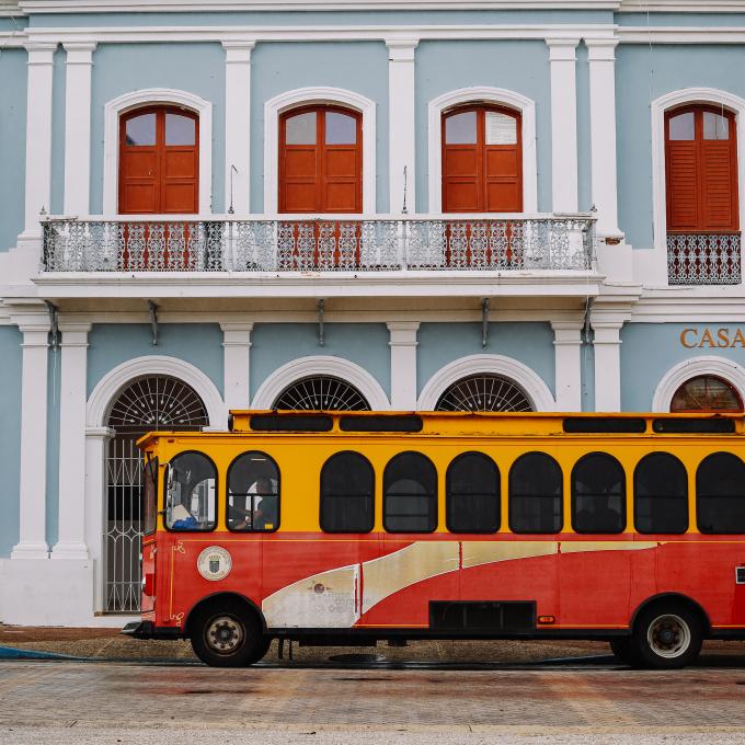 Touring Caguas, Puerto Rico, by trolley Touring Caguas, Puerto Rico, by trolley