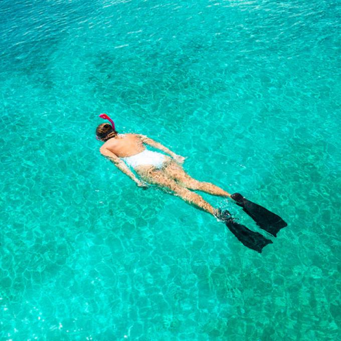 Snorkeling in a lagoon in Fajardo, Puerto Rico Snorkeling in a lagoon in Fajardo, Puerto Rico