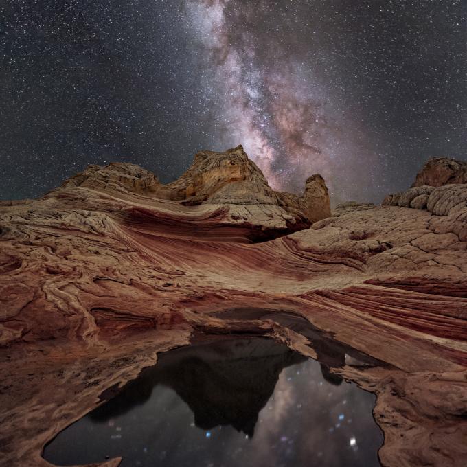 Nighttime view of the White Pocket sandstone formation in Vermilion Cliffs National Monument Nighttime view of the White Pocket sandstone formation in Vermilion Cliffs National Monument