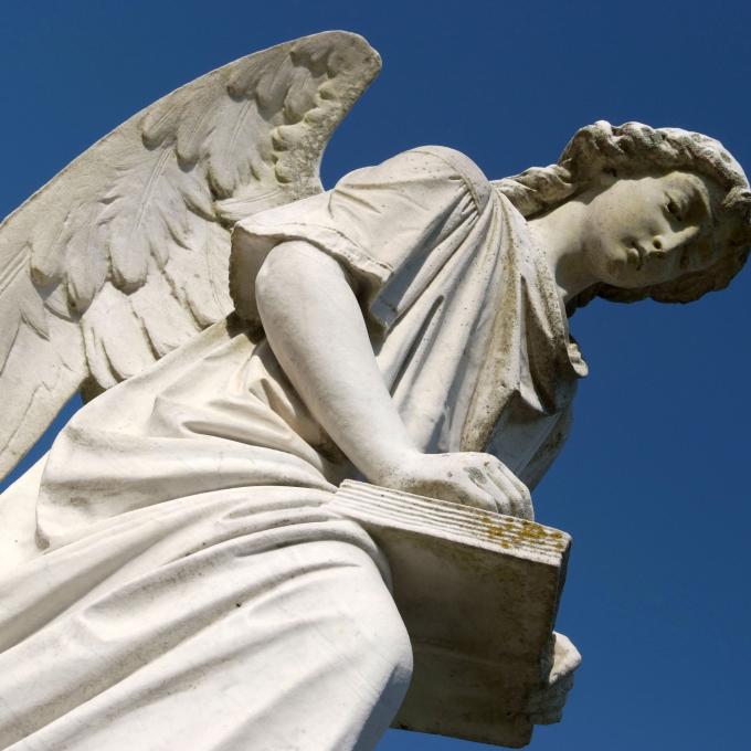 The Turning Angel monument in Natchez City Cemetery in Mississippi The Turning Angel monument in Natchez City Cemetery in Mississippi