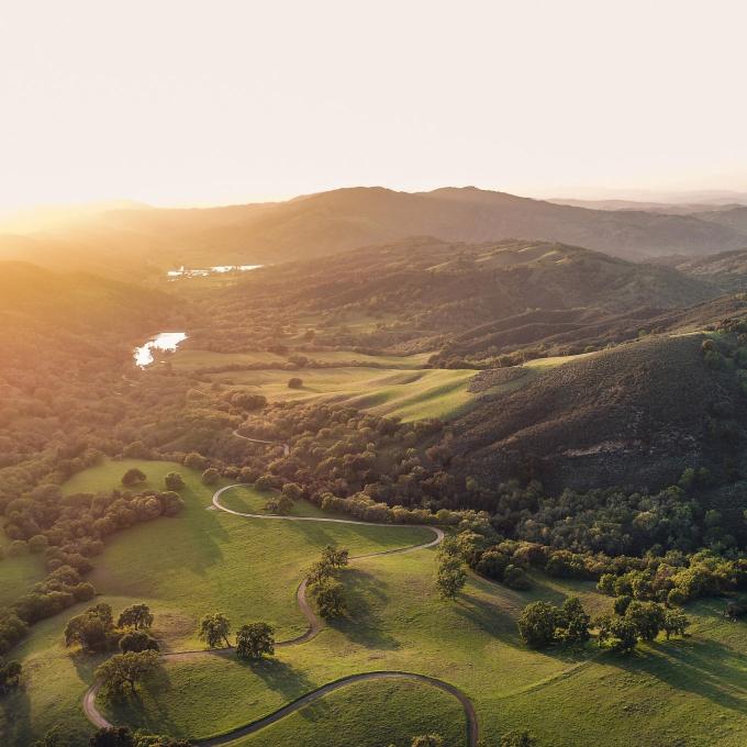 An aerial view of the Paso Robles, California, wine country An aerial view of the Paso Robles, California, wine country