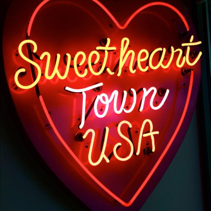 A neon sign celebrating Loveland, Colorado, at the Loveland Museum/Gallery A neon sign celebrating Loveland, Colorado, at the Loveland Museum/Gallery