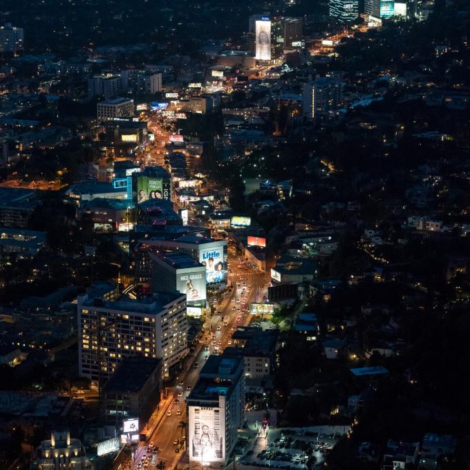 Aerial View of the Sunset Strip in West Hollywood, California Aerial View of the Sunset Strip in West Hollywood, California