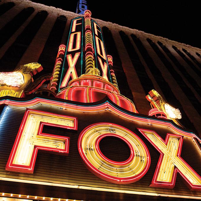 The neon marquee at the Fox Theatre in Detroit, Michigan The neon marquee at the Fox Theatre in Detroit, Michigan