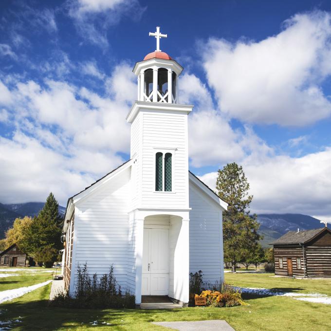 The Historic St. Mary’s Mission in Stevensville, Montana The Historic St. Mary’s Mission in Stevensville, Montana