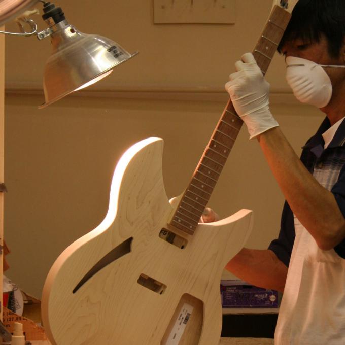 A Rickenbacker guitar being made in Santa Ana, California A Rickenbacker guitar being made in Santa Ana, California