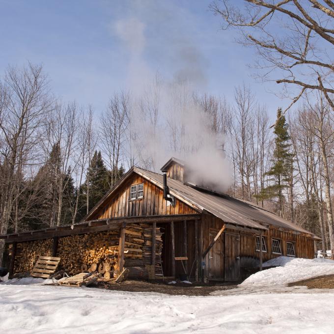 Wintertime view of the sugarhouse at the Trapp Family Lodge in Stowe, Vermont Wintertime view of the sugarhouse at the Trapp Family Lodge in Stowe, Vermont