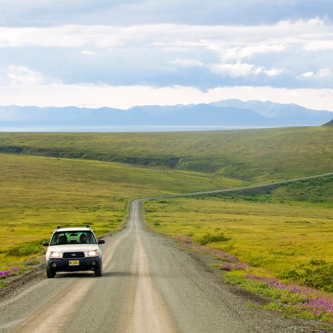 Cruising down the scenic Nome-Teller Highway Cruising down the scenic Nome-Teller Highway