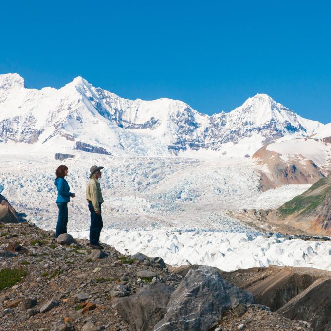 Hiking at Wrangell-St. Elias National Park and Preserve in Alaska Hiking at Wrangell-St. Elias National Park and Preserve in Alaska