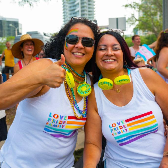 Enjoying a Pride celebration in downtown St. Petersburg, Florida Enjoying a Pride celebration in downtown St. Petersburg, Florida