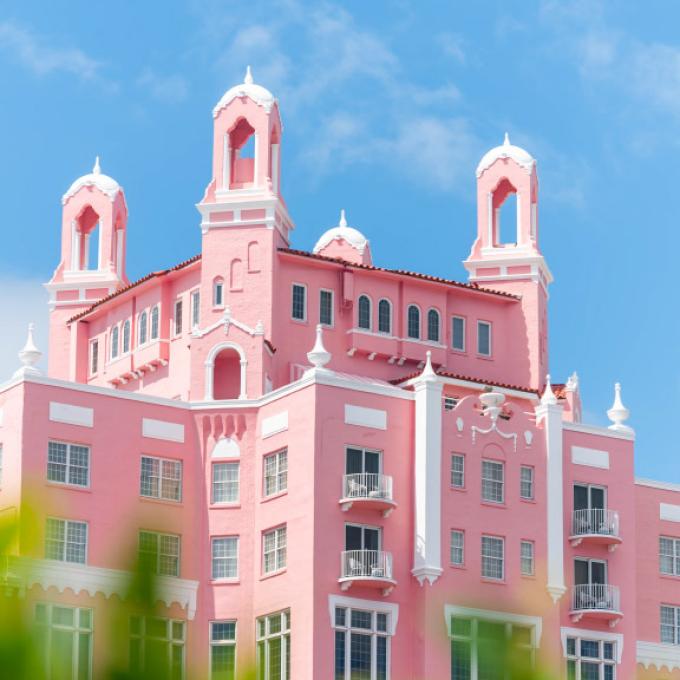 The pink 1928 Don CeSar hotel in St. Petersburg, Florida The pink 1928 Don CeSar hotel in St. Petersburg, Florida