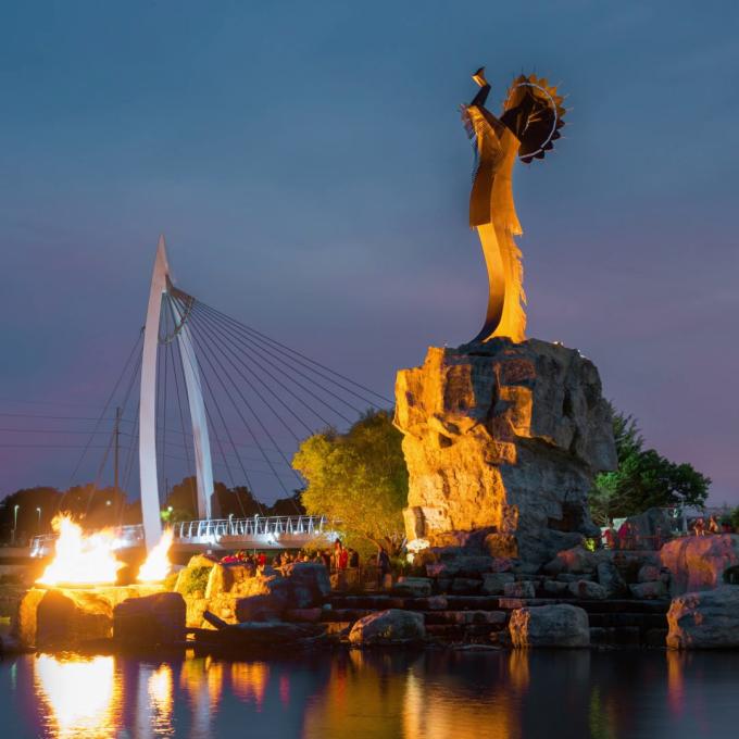 The Keeper of the Plains statue in Wichita The Keeper of the Plains statue in Wichita